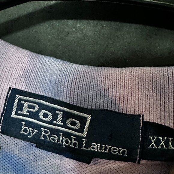 Ralph Lauren Polo Size 2XL Shirt Purple Tie Dye Acid Wash Grunge Golf XXL Pink - Picture 6 of 8